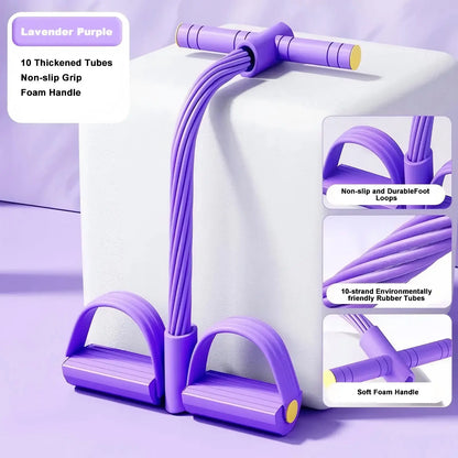 2026 Enhanced Multifunctional Pedal Resistance Trainer with 10 Tubes - Superior Resistance for Comprehensive Home Workouts, Stretching, and Fitness Training