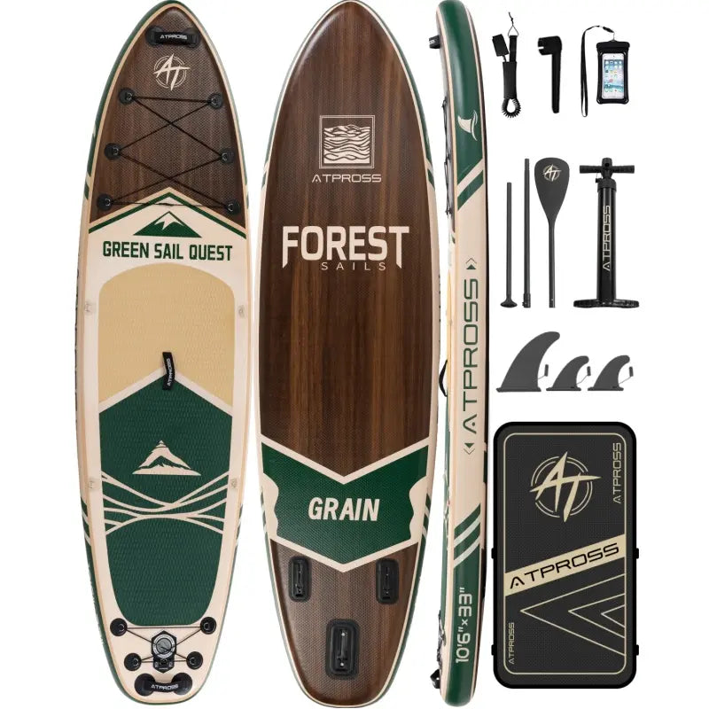 Summervibes Pro 10'6'' Inflatable Stand Up Paddle Board - Extra Wide 400Lbs Capacity, Anti-Slip Deck, Complete Premium Accessories Kit - Perfect for Yoga and Fishing!