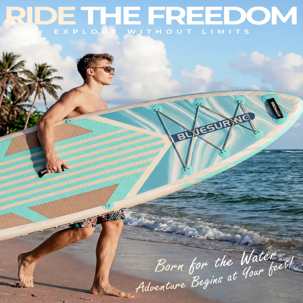 Summervibes Pro 10'6'' Inflatable Stand Up Paddle Board - Extra Wide 400Lbs Capacity, Anti-Slip Deck, Complete Premium Accessories Kit - Perfect for Yoga and Fishing!