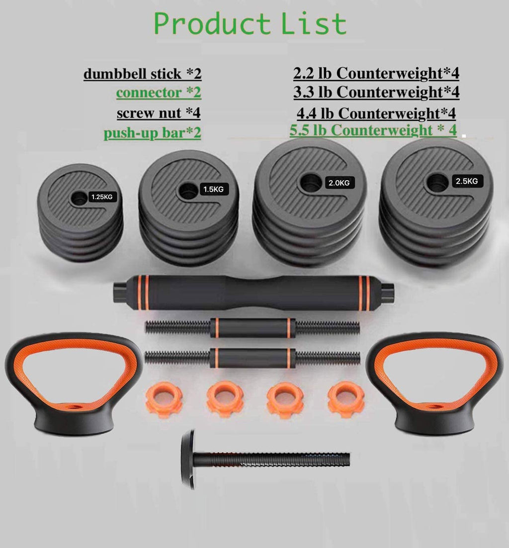 Dumbbells,Dumbbells Set,Adjustable Dumbbells,Barbell Weight Set,Exercise & Fitness Dumbbells,Adjustable Dumbbells Set of 2 (66 Pounds)